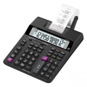 Kalkulačka CASIO, HR 200 RCE, černá, dvanáctimístná, s tiskem, duální napájení, dvoubarevn