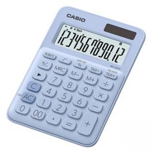 Kalkulačka CASIO, MS 20 UC LB, světle modrá, dvanáctimístná, duální napájení