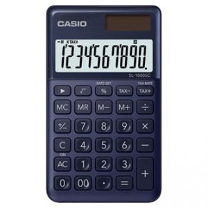 Kalkulačka CASIO, SL 1000 SC NY, modrá, desetimístná, duální napájení