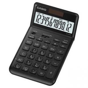 Kalkulačka CASIO, JW 200 SC BK, černá, dvanáctimístná, duální napájení, sklápěcí displej