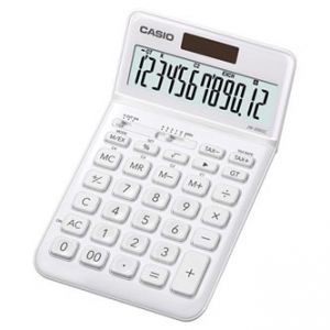 Kalkulačka CASIO, JW 200 SC WE, bílá, dvanáctimístná, duální napájení, sklápěcí displej