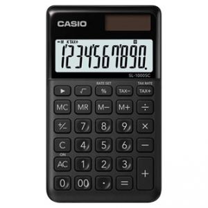 Kalkulačka CASIO, SL 1000 SC BK, černá, desetimístná, duální napájení