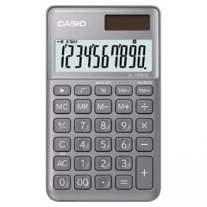 Kalkulačka CASIO, SL 1000 SC BU, stříbrná, desetimístná, duální napájení