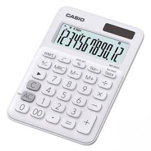 Kalkulačka CASIO, MS 20 UC WE, bílá, dvanáctimístná, duální napájení