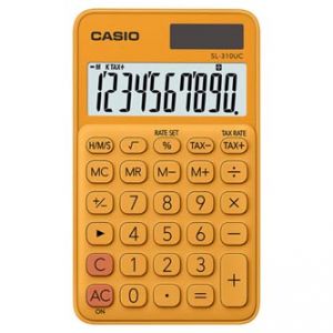 Kalkulačka CASIO, SL 310 UC RG, oranžová, desetimístná, duální napájení
