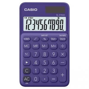 Kalkulačka CASIO, SL 310 UC PL, fialová, desetimístná, duální napájení