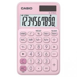 Kalkulačka CASIO, SL 310 UC PK, růžová, desetimístná, duální napájení