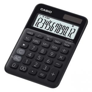 Kalkulačka CASIO, MS 20 UC BK, černá, dvanáctimístná, duální napájení
