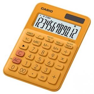 Kalkulačka CASIO, MS 20 UC RG, oranžová, dvanáctimístná, duální napájení