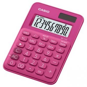 Kalkulačka CASIO, MS 7 UC RD, tmavě růžová, desetimístná, duální napájení