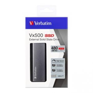 VERBATIM externí SSD disk Vx500, 480GB, 47443 stříbrný