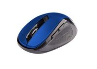 C-TECH myš WLM-02, černo-modrá, bezdrátová, 1600DPI, 6 tlačítek, USB nano receiver
