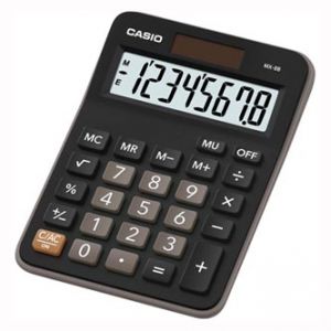 Kalkulačka CASIO, MX 8 B BK, černá, stolní s výpočtem marže, %, odmocniny,tlačítko +/-