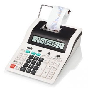 CITIZEN Kalkulačka CX123N, bíločerná, dvanáctimístná s tiskem, dvoubarevný tisk