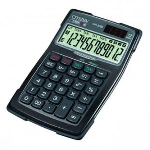 CITIZEN Kalkulačka WR3000, černá, stolní s výpočtem DPH, dvanáctimístná, vodotěsná, prachu