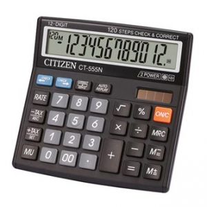 CITIZEN Kalkulačka CT555N, černá, stolní, dvanáctimístná