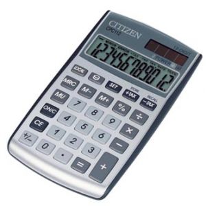 Citizen Kalkulačka ECC112 stříbrná, stolní, dvanáctimístná, automatické vypnutí