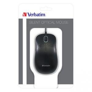 Verbatim myš tichá, optická, 1 kolečko, drátová USB, černá