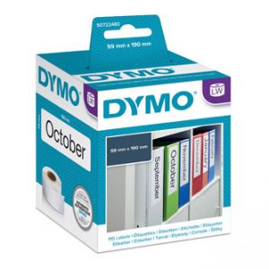 Papírové štítky DYMO LabelWriter 99019 190mm x 59mm bílé na široké pořadače 110 ks