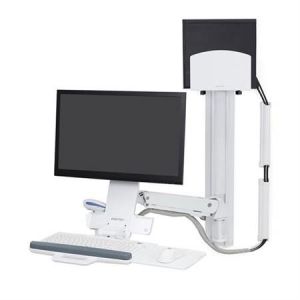 ERGOTRON StyleViewR Sit-Stand Combo System (white) s prac. plochou, držák LCD, klávesnice+
