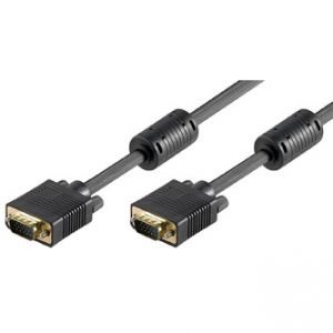 Kabel VGA (D-sub) M- VGA (D-sub) M, 2m, zlacené konektory, stíněný, černá