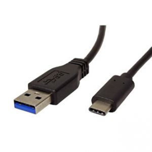 Kabel USB (3.1), USB A M- USB C M, 0.5m, kulatý, černý, plastic bag