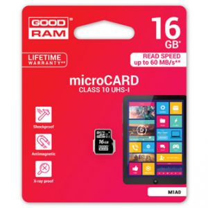Goodram Micro Secure Digital Card, 16GB, micro SDHC, M1A0-0160R12, UHS I, pro archivaci da