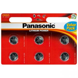 Baterie lithiová, CR2025, 3V, Panasonic, blistr, 6-pack
