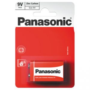 Baterie zinkouhlíková, 6F22, 9V, Panasonic, blistr, 1-pack, cena za 1 ks baterie