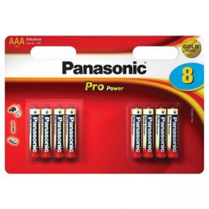 Baterie alkalická, AAA, 1.5V, Panasonic, blistr, 8-pack, 265949, Pro Power
