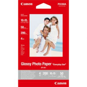 CANON Glossy Photo Paper, foto papír, lesklý, GP-501 typ bílý, 10x15cm, 4x6", 210 g/m2, 5
