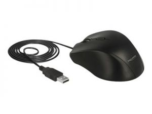 DELOCK, Egonomic optical 5-button USB mouse - le