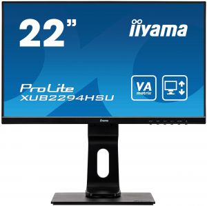 22" IIYAMA XUB2294HSU-B1: VA, FullHD@75, 250cd/m2, 4ms, VGA, HDMI, DP, USB, height, pivot,