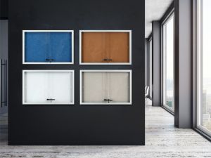 Vitrína AVELI informační šedá, 6xA4