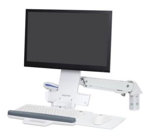 ERGOTRON StyleViewR Sit-Stand Combo Arm (white),nástěnný držák do lišty LCD, klávesnice+ m
