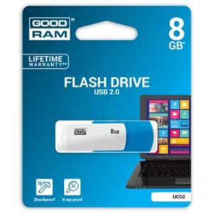 Goodram USB flash disk, 2.0, 8GB, UCO2, modrý, UCO2-0080MXR11, podpora OS Win 7