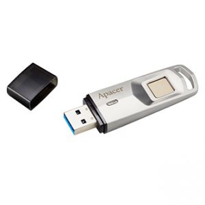 Apacer USB flash disk, 3.1, 32GB, AH651, stříbrný, AP32GAH651S-1, s otiskem prstu