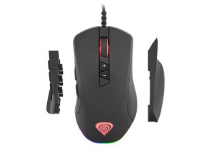 Hybridní herní myš Genesis Xenon 770, RGB, software, 10200DPI, výměnné boční rukojeti pro