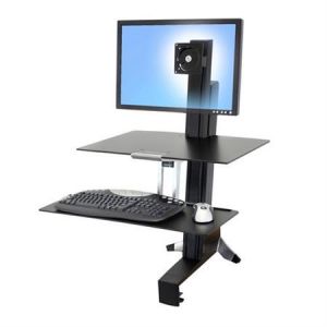 ERGOTRON WorkFit-S, Single HD Workstation with Worksurface (black), nastavitelný stolní dr