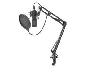 Streamovací mikrofon Genesis Radium 400, USB, kardioidní polarizace, ohybné rameno, pop-fi