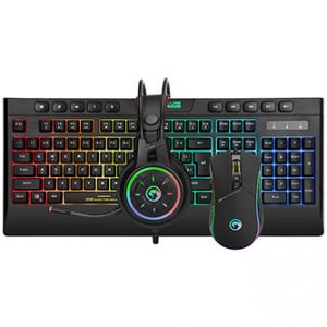 MARVO CM305 CZ/SK RGB sada klávesnice herní, černá, drátová (USB), s herní myší a sluchá