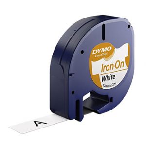 Dymo originální páska nažehlovací  S0718850, černý tisk/bílý podklad, 2m, 12mm
