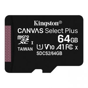 Kingston paměťová karta Canvas Select Plus, 64GB, micro SDXC, SDCS2/64GBSP, UHS-I U1 (Clas