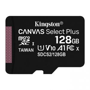 Kingston paměťová karta Canvas Select Plus, 128GB, micro SDXC, SDCS2/128GBSP, UHS-I U1 (Cl