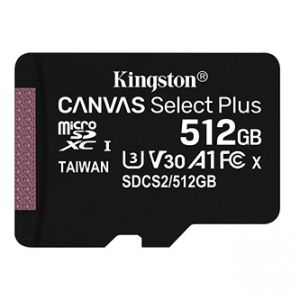 Kingston paměťová karta Canvas Select Plus, 512GB, micro SDXC, SDCS2/512GBSP, UHS-I U1 (Cl
