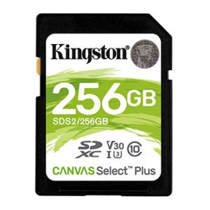 Kingston paměťová karta Canvas Select Plus, 256GB, SDXC, SDC2/256GB, UHS-I U3 (Class 10),