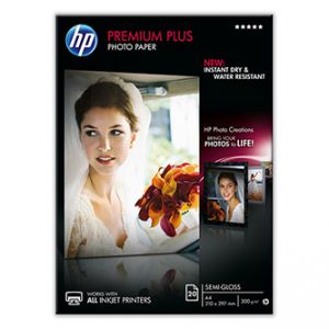 HP Premium Plus Semi-Gloss Photo Paper, foto papír, pololesklý, bílý, A4, 210x297mm (A4),