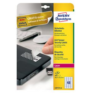 Avery Zweckform etikety 45.7/21.2mm, A4, matné, bílé, 960 etiket, s ochranou proti manipul