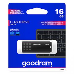 Goodram USB flash disk, 3.0, 16GB, UME3, černý, UME3-0160K0R11, podpora OS Win 7