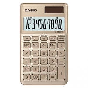 Casio Kalkulačka SL 1000 SC GD, zlatá, kapesní, desetimístná